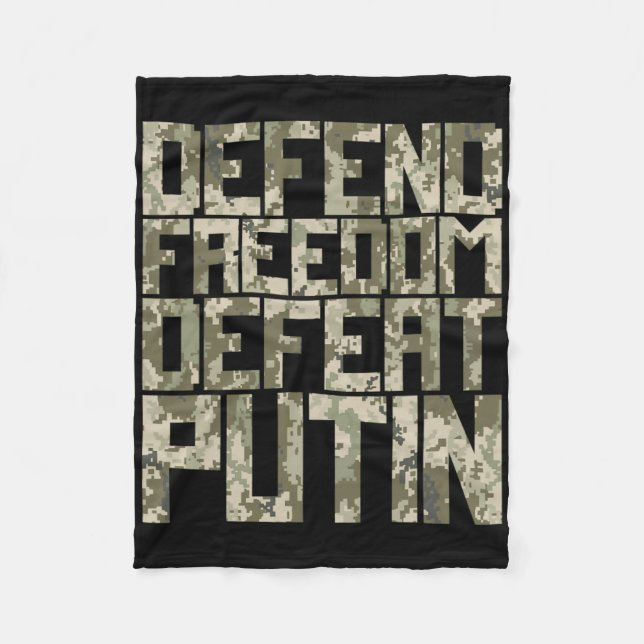 Defend Freedom Protect Ukraine Ukraine Support  Fleece Blanket (Front)
