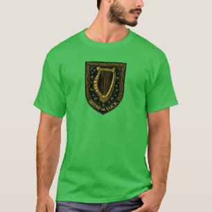 Defend the Luck Irish Harp Shield Design T-Shirt