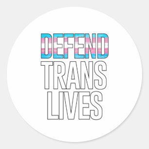 Defend Trans Lives Classic Round Sticker