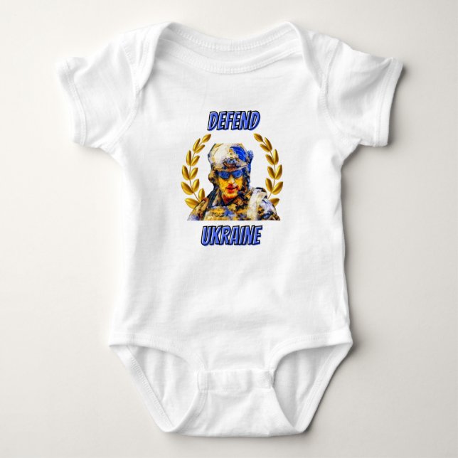 Defend Ukraine - Azov Soldier.   Baby Bodysuit (Front)
