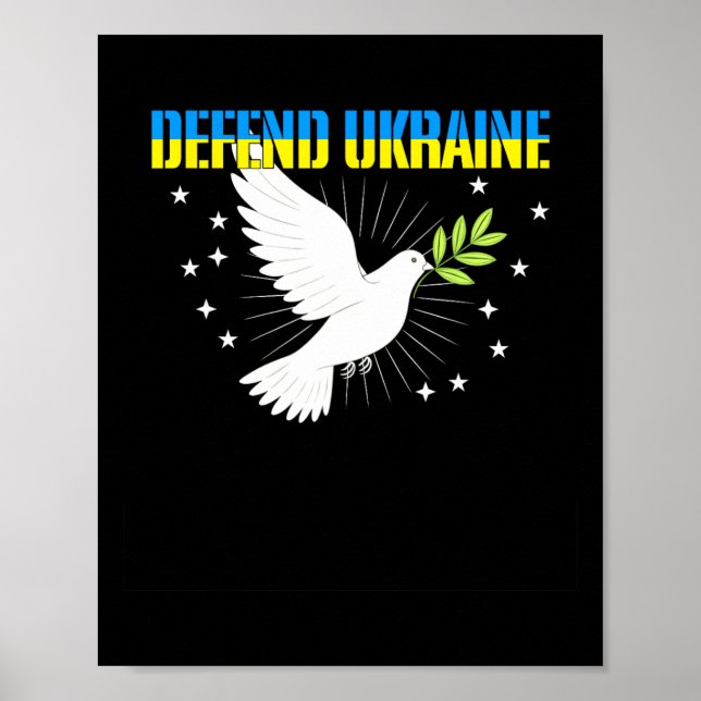Defend Ukraine Peace Dove  Poster (Front)