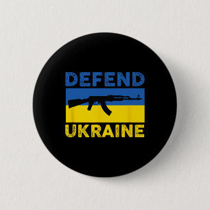 Defend Ukraine - Support Ukraine - Flag Ak-47 Ak-7 6 Cm Round Badge