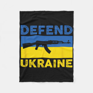 Defend Ukraine - Support Ukraine - Flag Ak-47 Ak-7 Fleece Blanket