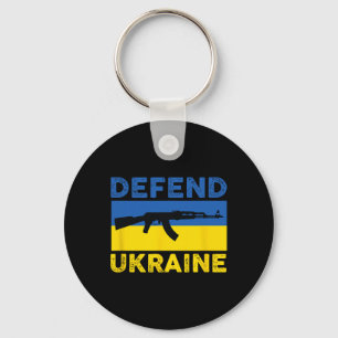 Defend Ukraine - Support Ukraine - Flag Ak-47 Ak-7 Key Ring