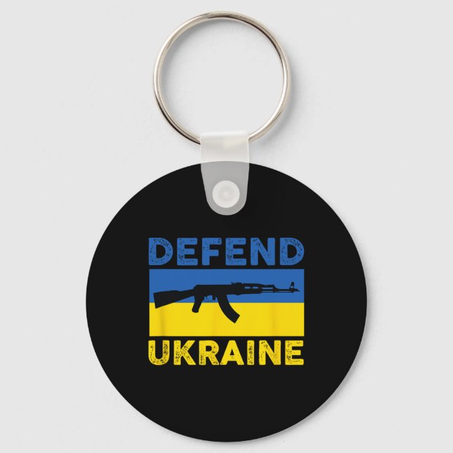 Defend Ukraine - Support Ukraine - Flag Ak-47 Ak-7 Key Ring (Front)