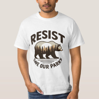 Defend Wilderness – Resist Save Our Parks Bear Art T-Shirt