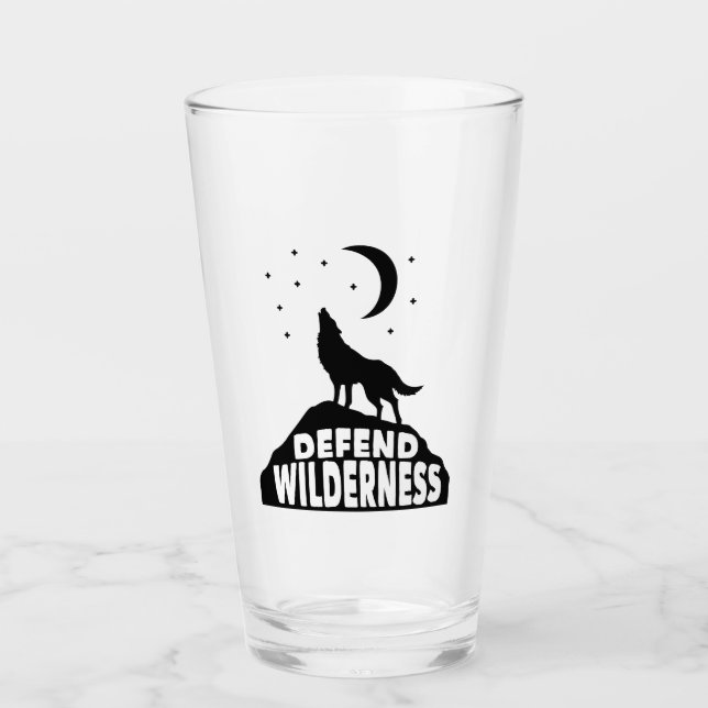 Defend Wilderness Wolf Moon Glass (Front)