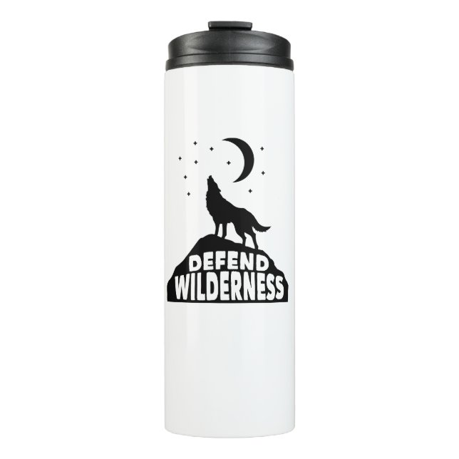 Defend Wilderness Wolf Moon Thermal Tumbler (Front)