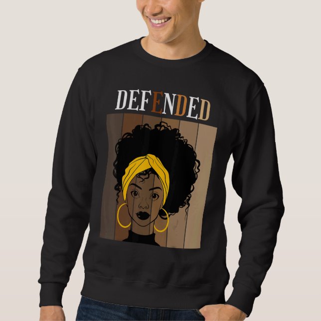 Defended EdD Doctorate of Education Black Afro Sweatshirt (Front)