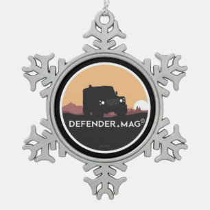 DEFENDER MAG SNOWFLAKE PEWTER CHRISTMAS ORNAMENT