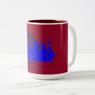 Defenders of the american dream brick red Two-Tone coffee mug