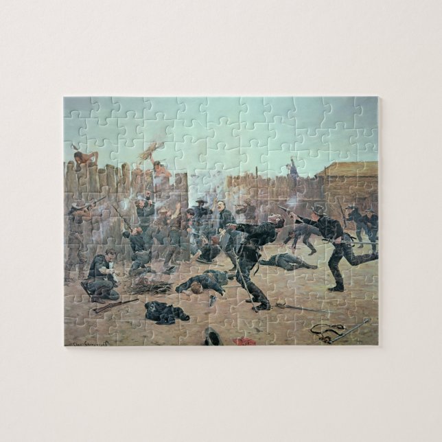 Defending the Fort: Indians attack a U.S. Cavalry Jigsaw Puzzle (Horizontal)