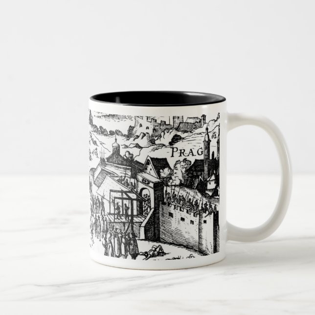 Defenestration of Prague, 1618 Two-Tone Coffee Mug (Right)