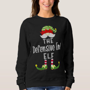 Defensive End Elf Group Christmas Pajama Party Sweatshirt