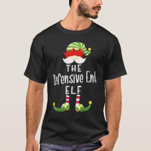 Defensive End Elf Group Christmas Pajama Party T-Shirt