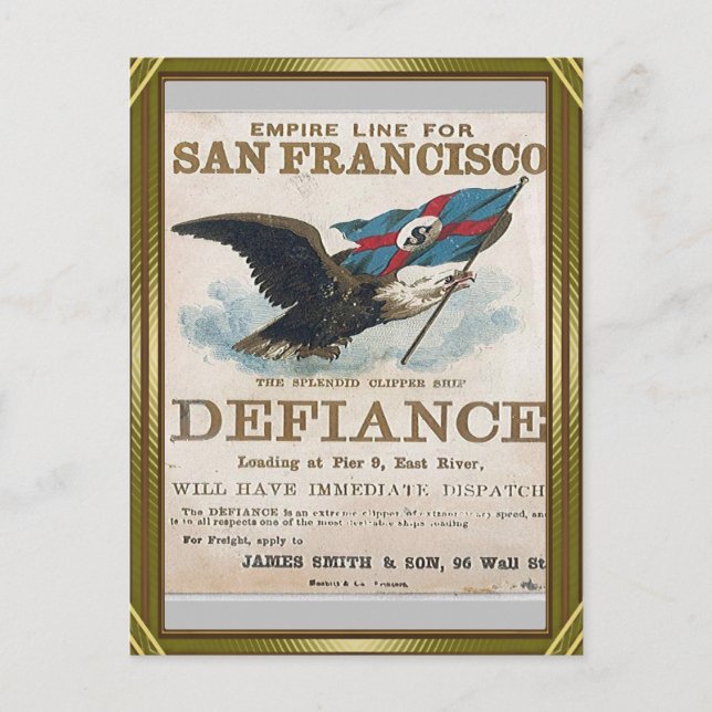 Defiance Clipper Sailing  Postcard (Front)