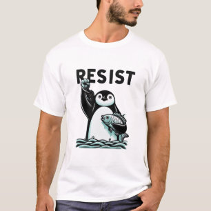 Defiant Penguin Resist Illustration for Activists T-Shirt
