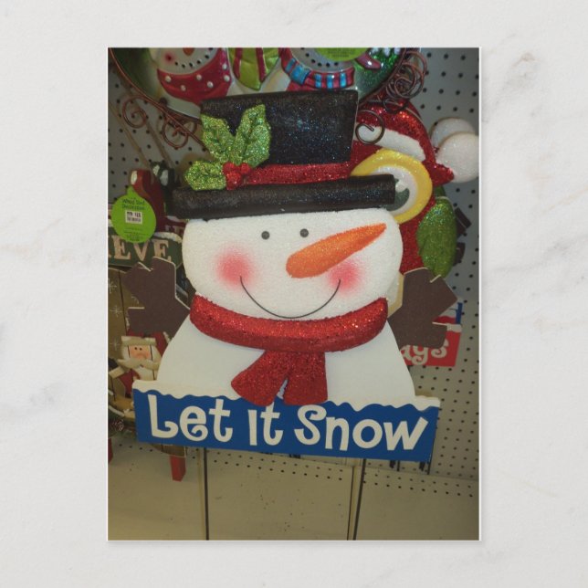 Defiant Snowman Postcard (Front)