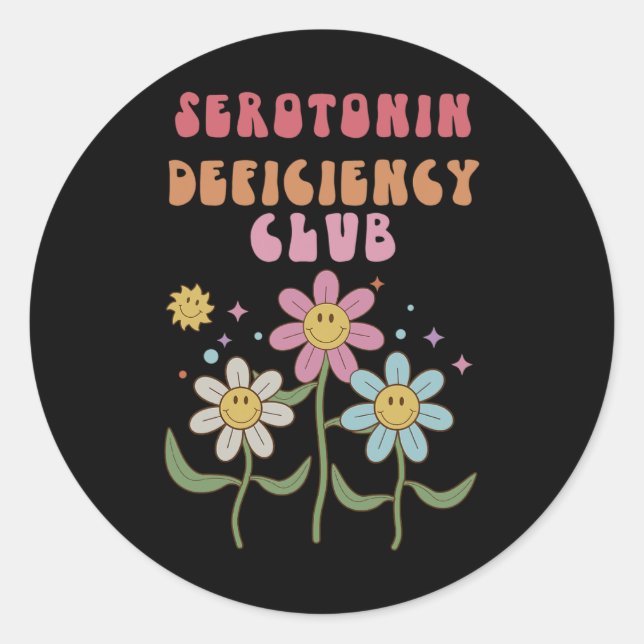 Deficiency Club Mental Health Anxiety Depression  Classic Round Sticker (Front)