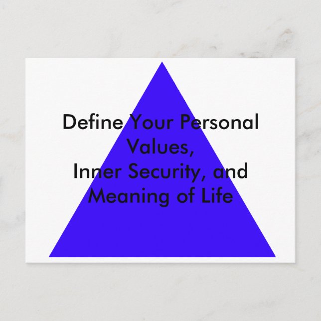 Define Your Personal Values, Inner Security Gifts Postcard (Front)