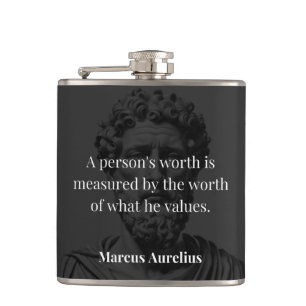 Defining Worth: Marcus Aurelius on Values Hip Flask