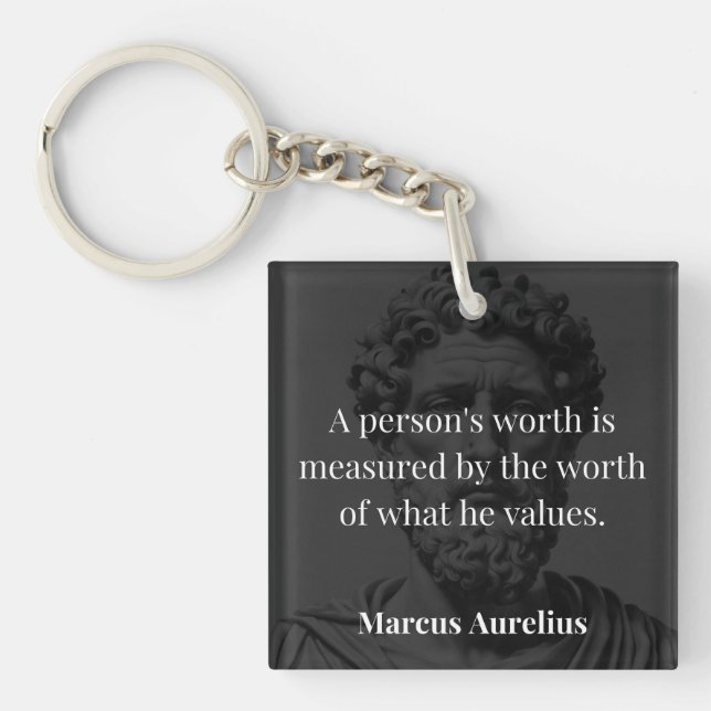 Defining Worth: Marcus Aurelius on Values Key Ring (Front)