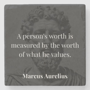 Defining Worth: Marcus Aurelius on Values Stone Coaster