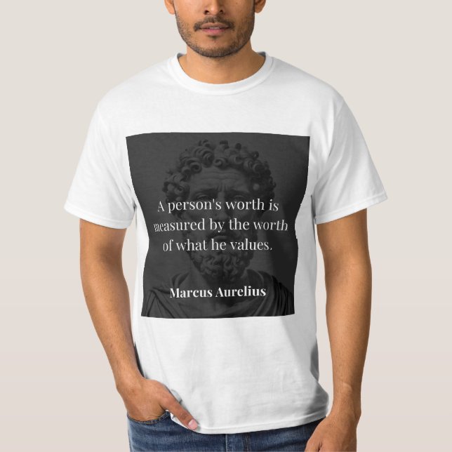 Defining Worth: Marcus Aurelius on Values T-Shirt (Front)