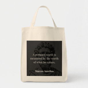 Defining Worth: Marcus Aurelius on Values Tote Bag