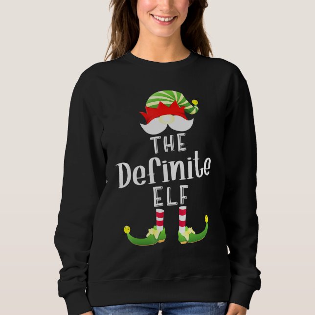 Definite Elf Group Christmas Pajama Party Sweatshirt (Front)