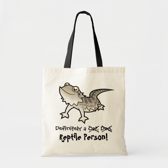 Definitely a Reptile Person (bearded dragon) Tote Bag (Front)