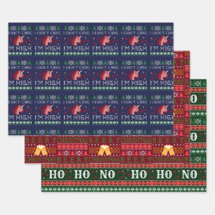 Definitely Naughty Funny Christmas Wrapping Paper Sheet
