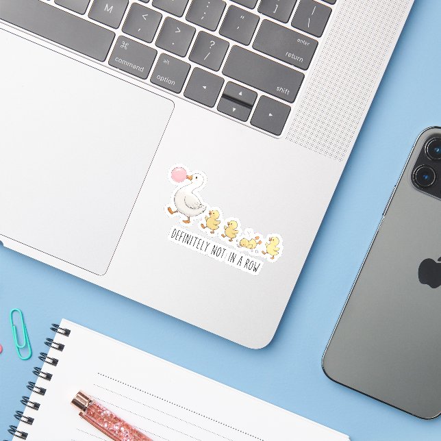 Definitely Not In A Row Funny Mum Cute Duck Lover  (Laptop w/ iPhone)