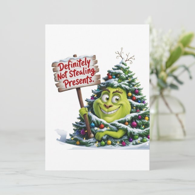 Definitely Not Stealing Presents Invitation (Standing Front)