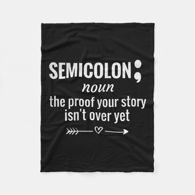 Definition Awareness Semicolon Suicide Prevention  Fleece Blanket (Front)
