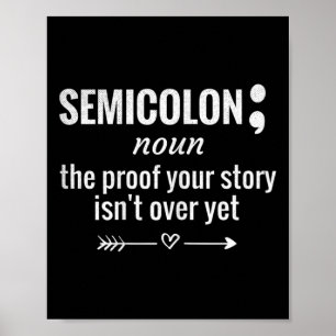 Definition Awareness Semicolon Suicide Prevention Poster