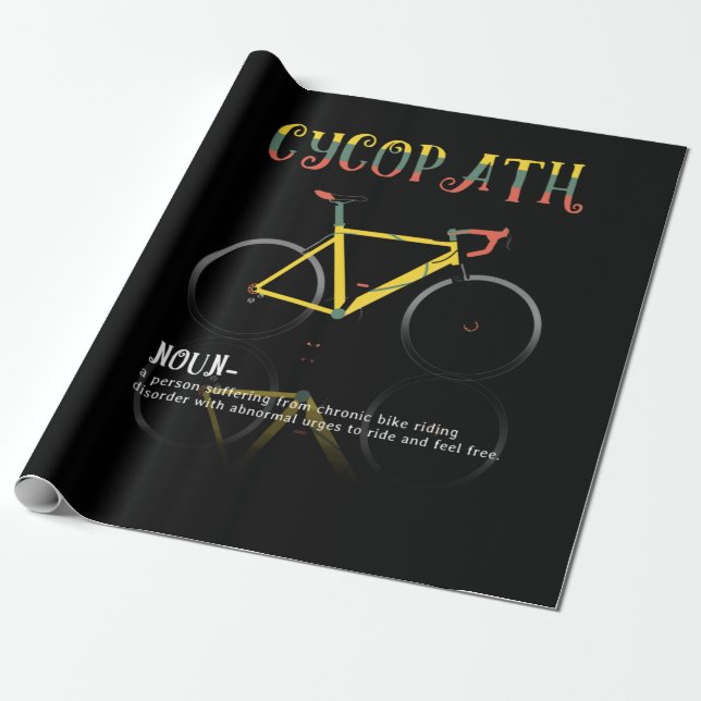 Definition Funny Cycling Addict Gift for Wrapping Paper (Unrolled)