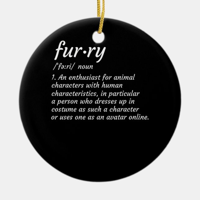 Definition Furry Fandom Furries Design Cosplay Ceramic Tree Decoration (Front)