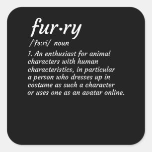 Definition Furry Fandom Furries Design Cosplay Square Sticker
