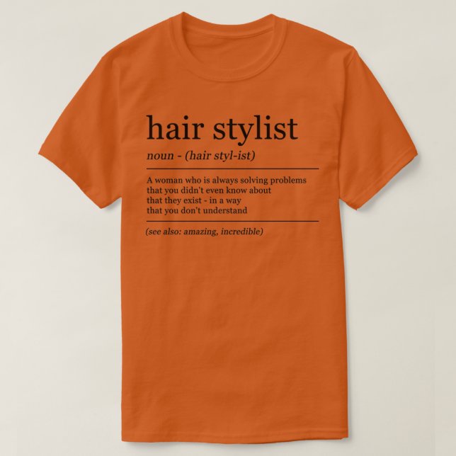 Definition Hairstylist Hairdresser Graduation T-Shirt (Design Front)