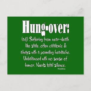 Definition Hung-over Postcard