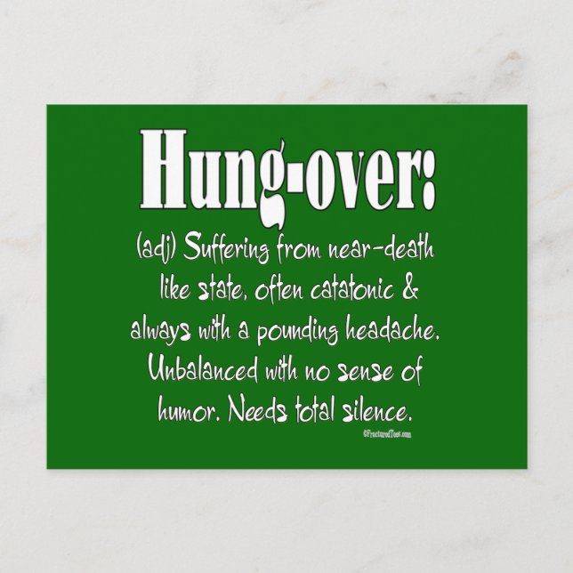 Definition Hung-over Postcard (Front)