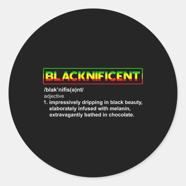 Definition Juneteenth Black History African  Classic Round Sticker (Front)