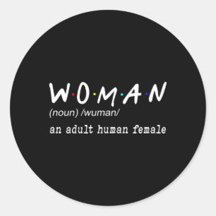 Definition Noun An Hu Female For Classic Round Sticker
