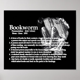 Definition of a Bookworm Poster