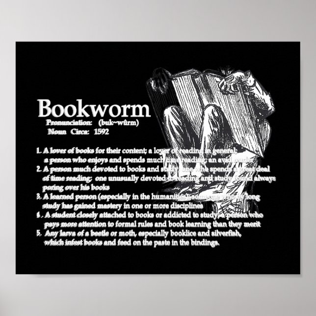 Definition of a Bookworm Poster (Front)