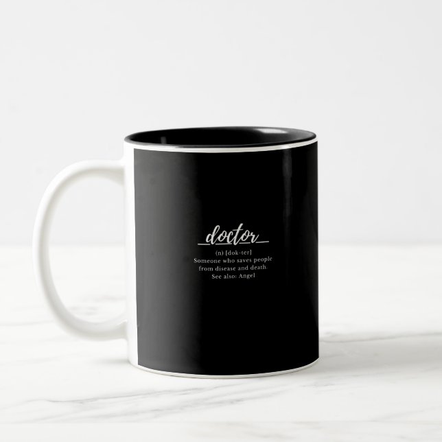 Definition of a doctor Two-Tone coffee mug (Left)