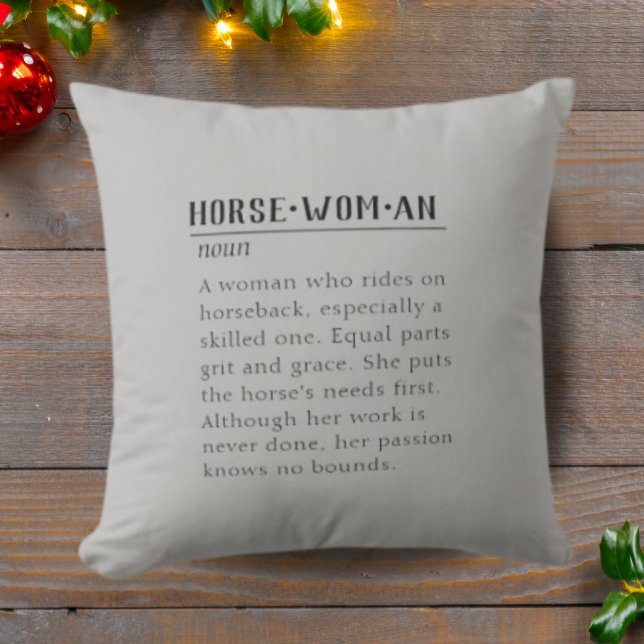 Definition of a Horsewoman Throw Pillow (Creator Uploaded)