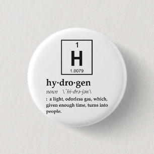 Definition of Hydrogen 3 Cm Round Badge