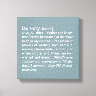Definition of Laundry Crisp Blue & White Canvas Print